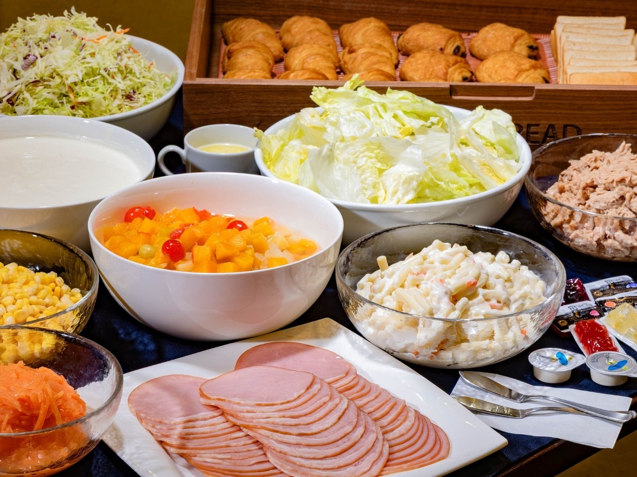 無料朝食バイキング